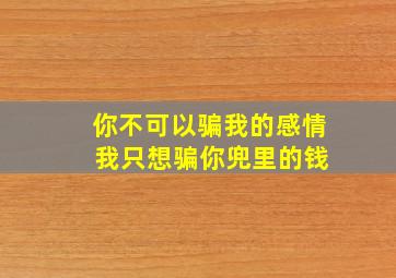 你不可以骗我的感情 我只想骗你兜里的钱